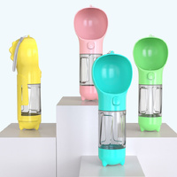 Pink Portable Pet Water Bottle with Waste Bag Dispenser - 300ml Leak-Proof Travel Hydration Solution thumbnail