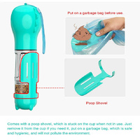 Green 500ml Portable Pet Water Bottle | Multifunctional Travel Pet Feeder | Outdoor Dog Drinking Bottle with Waste Shovel thumbnail