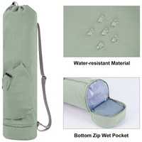 Green Durable Yoga Mat Carry Bag - Multi-Functional Fitness Backpack with Wet Pocket(Mugs are filming props, not included) thumbnail
