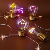 Smiley Face Shape Portable USB Rechargeable LED Bulb - Night Light & Festive Decor thumbnail