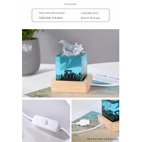 Ancient Architecture Dolphin Leaping into the Water Handcrafted Ocean Resin Whale Night Light - Unique Home Decor Table Lamp thumbnail