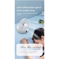 Dark Blue Remote-Control Wall-Mount Foldable Mini USB Fan with Night Light and Digital Display thumbnail
