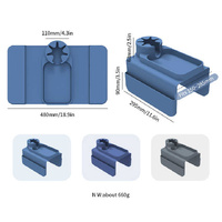 Dark Blue Multi-Functional Silicone Couch Cup Holder with Storage Organizer | Durable and Creative Armrest Tray thumbnail