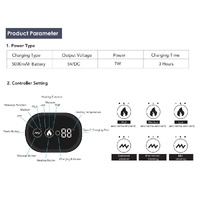 Gray Rechargeable Heated Shoulder Massager with LED Display - Adjustable Compression Wrap for Pain Relief and Relaxation thumbnail