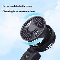 White Portable Handheld Fan with 2000mAh Battery - 3-in-1 Design for Desk, Handheld, and Hanging Use (Model Q3) thumbnail
