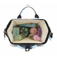 Large Capacity Multi-Functional Baby Diaper Backpack - Stylish and Travel-Friendly Mummy Bag  floral Blue thumbnail