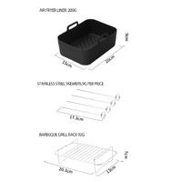 9-Piece Air Fryer Accessories Set - Silicone Liners, Grill Racks, Cooking Tools thumbnail