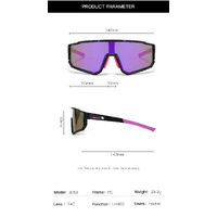 UV400 Sports Sunglasses with Polarized TAC Lens - Black/Blue thumbnail