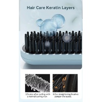 Cordless Hair Straightener Brush with Adjustable Temperature - Blue thumbnail