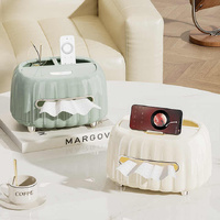 Multi-Functional Tissue Box Organizer with Storage Compartments - Green thumbnail
