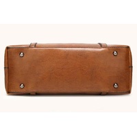 Elegant PU Leather Tote Bag with Detachable Strap - Dark Blue thumbnail