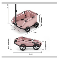 Pink Foldable Pet Travel Wagon for Small Dogs - Lightweight and Portable thumbnail
