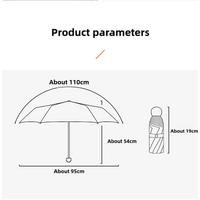 Sky Blue Compact 5-Fold Umbrella with UV Protection, Wind Resistance, and Travel-Friendly Design thumbnail