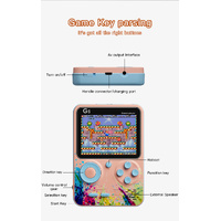 G5 Retro Handheld Game Console with 500 Classic Games - Green with gamepad thumbnail