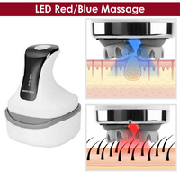 White Rechargeable Electric Scalp Massager with Adjustable Speeds and LED Therapy thumbnail