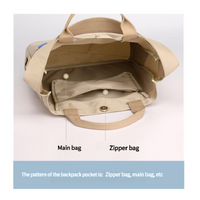 Gray Minimalist Nylon Tote Bag with Adjustable Shoulder Strap, Large Capacity thumbnail