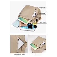 Apricot Mini Nylon Multi-Compartment Backpack - Lightweight and Stylish Everyday Bag thumbnail