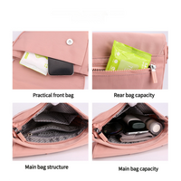 Black Compact Nylon Crossbody Shoulder Bag - Stylish and Lightweight Sling Purse thumbnail