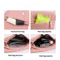 Gray Compact Nylon Crossbody Shoulder Bag - Stylish and Lightweight Sling Purse thumbnail