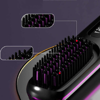 Blue Wireless Hair Straightening Brush - Compact and Rechargeable Styling Tool thumbnail