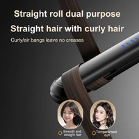 Black Portable Wireless Hair Straightener with Adjustable Temperature - USB Type-C Charging, Lightweight Design thumbnail