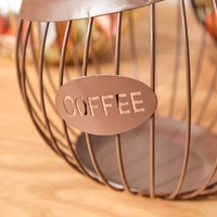 Black Handcrafted Coffee Capsule Storage Basket - Vintage Iron Art Design thumbnail