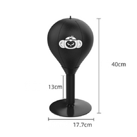 Adjustable Desktop Punching Speed Ball - Durable PU Leather, Stable Base (Monkey pattern and Half Finger Boxing Gloves) thumbnail