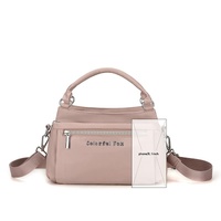 Mocha Gray Waterproof Nylon Crossbody Bag - Lightweight and Adjustable Strap Shoulder Bag for Women thumbnail