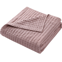 Cotton Waffle Blanket - Air Conditioning Blanket/Throw/Summer Quilt, 100*152cm,Bean Paste Color thumbnail