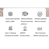 Purple Handheld Dust Mite Vacuum Cleaner - Cordless, High Suction Power, USB Rechargeable thumbnail