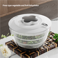 Black Manual Salad Spinner with Pressurized System - Efficient & Quick Vegetables Drying, Multiple Color Options thumbnail