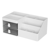 White Drawer-Style Cosmetic Organizer – Multifunctional Jewelry Storage Box for Desk - Minimalist Desk Organizer for Students thumbnail