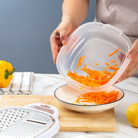2PCS Multifunctional Kitchen Grater - Stainless Steel Cheese, Vegetable, and Fruit Shredder with Handle thumbnail