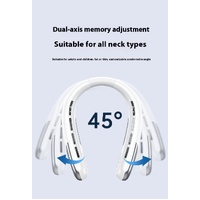 Digital Display Neck Fan - Rechargeable Portable Wearable Fan with Adjustable Speed- White 1200mAh thumbnail