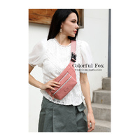 Grey Casual Chest Bag - Water-Resistant Compact Waist Pack for Women with Adjustable Strap thumbnail