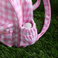 Purple Kids Bunny Ear Gingham Backpack - Cute Mini Bag for Girls thumbnail