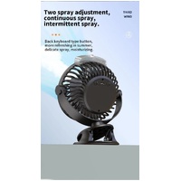 Blue Portable Clip-On Mist Fan - Rechargeable Cooling Fan with Adjustable Spray Modes thumbnail