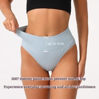 S Blue 3-Pack High-Waist Microfiber Shaping Briefs - Seamless Full-Coverage Tummy Control Panties thumbnail
