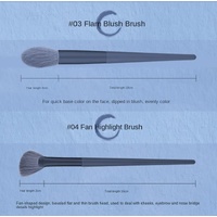 Gray 12-Piece Professional Makeup Brush Set with Cosmetic Bag - Premium Synthetic Fiber, Wooden Handle, Aluminum Tube thumbnail