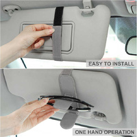 2 Pcs Black Magnetic Leather Car Sunglasses Clip – Dual-Use Multifunctional Card Holder, Premium Cowhide thumbnail