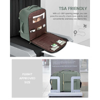 Bean Green 40L Large Capacity Travel Business Backpack with Expandable Compartments, Including 2 Toiletry Bags and Shoe Bag - Durable Oxford Fabric thumbnail