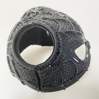 Size M Black And Red Stitching DIY 3D Printed Spider-Man Cat Mask - Mini Decorative Half-Face Mask for Pets thumbnail