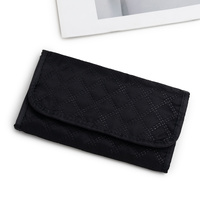 Black Portable Travel Jewelry Organizer Roll - Foldable Jewelry Storage Pouch for Earrings, Rings, and Necklaces(Jewellery is a shooting prop and is n thumbnail