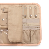 Pink Portable Travel Jewelry Organizer Roll - Foldable Jewelry Storage Pouch for Earrings, Rings, and Necklaces(Jewellery is a shooting prop and is no thumbnail