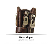 Brown Genuine Leather Tri-Fold Wallet - Fashionable Multi-Card Men's and Women's Wallet thumbnail