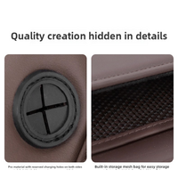 Off White PU Leather Car Storage Organizer with Dual Charging Holes and Inner Mesh Pocket, Multi-functional Door Handle Hanging Bag for Phones and Acc thumbnail