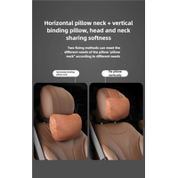 Black Luxury Eco-Friendly Suede Car Headrest and Lumbar Cushion Set - Ergonomic Support, All-Season Comfort, Adjustable Straps, and Durable Design for thumbnail