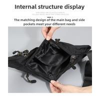 Black And Grey Men's Vintage Chest Bag - Multi-functional Waterproof Crossbody Sling Bag for Outdoor Sports thumbnail