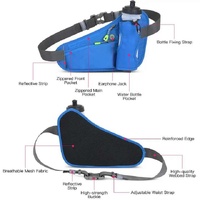 Dark Blue Hydration Running Waist Pack - Waterproof Lightweight Sports Belt with Bottle Holder(Water bottles are filming props, not included) thumbnail