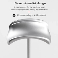 Black Universal Aluminum Headphone Stand – Durable Detachable Desktop Headset Holder thumbnail